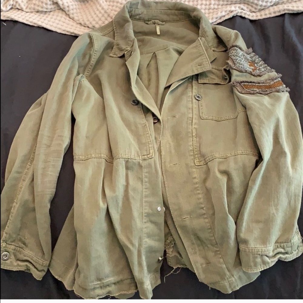 Free People Olive Green Utility Jacket